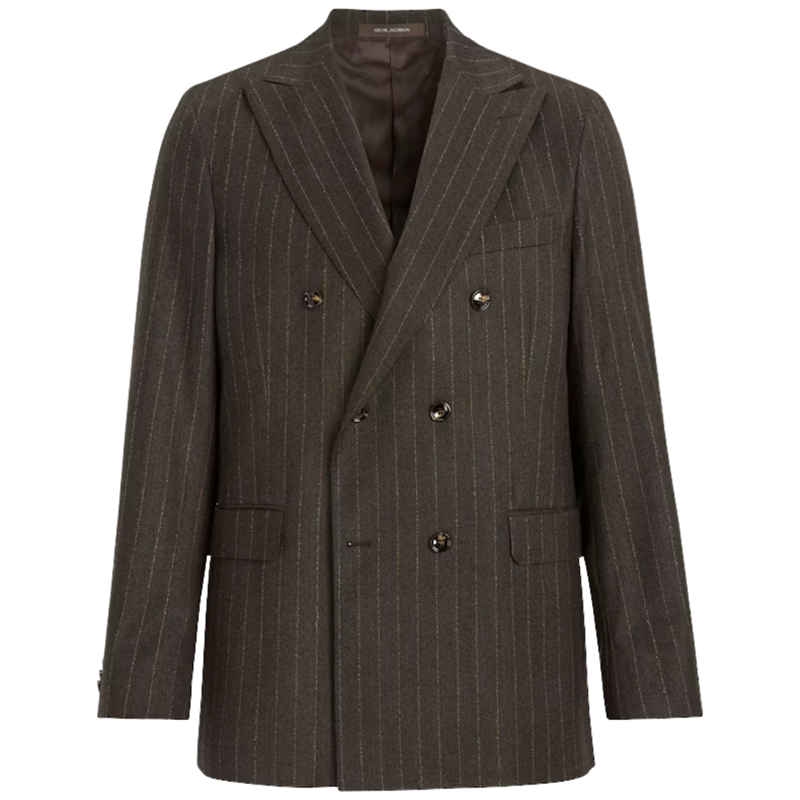 Oscar Jacobson Farris Striped Flannel Blazer