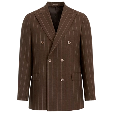 Oscar Jacobson Farris Striped Linen Wool Blazer