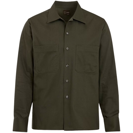 Oscar Jacobson Straight Fit Bowling Colalr Twill Skjorte